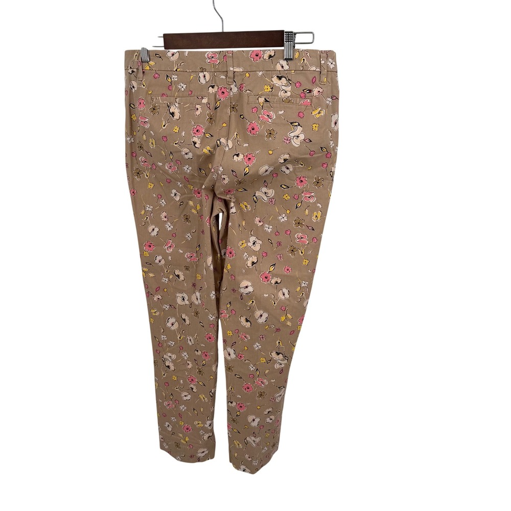 Tommy Hilfiger Womens 10Pants Tan Pink Yellow Brown Floral Chino Khaki Casual - Picture 2 of 5